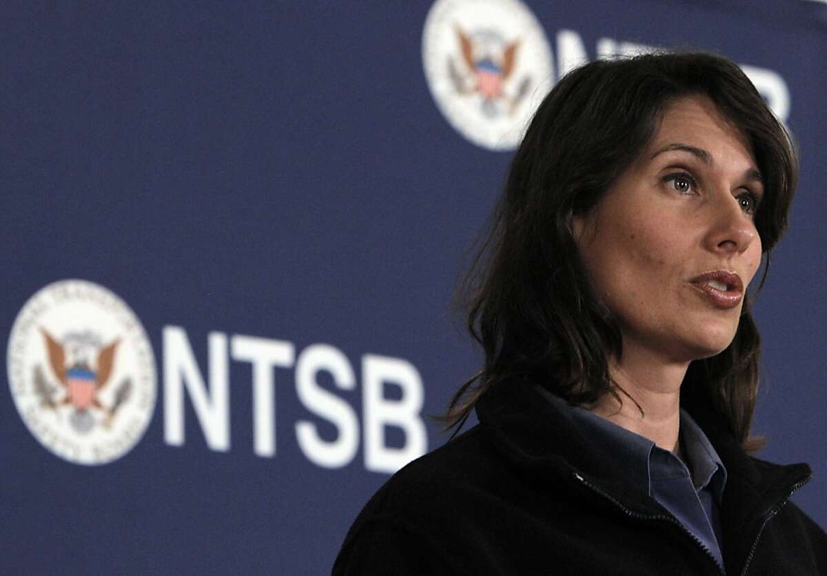 Chairman of the NTSB Deborah Hersman speaks to the press on Tuesday concerning new findings in their examination of the crash of Flight 214. Investigators from the National Transportation Safety Board gave more details from their findings in the crash of Asiana Airlines Flight 214 at a press briefing on Tuesday, July 9, 2013, in South San Francisco, Calif.