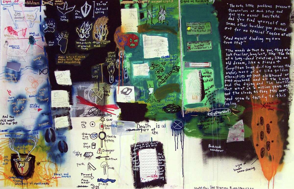 Liz Parsons "Tracks, Scats and Rucksacks," 2010 Mixed Media on Canvas
