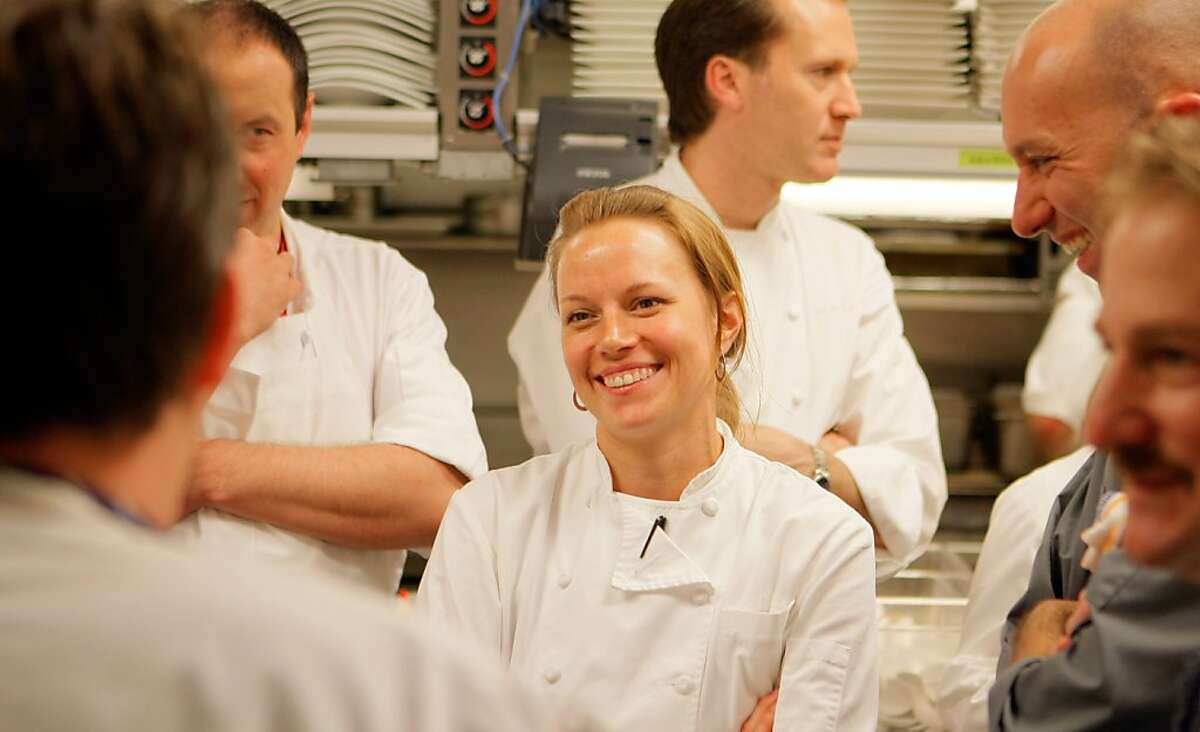 Melissa Perello (center) and other top chefs in the Bay Area gathered at Michael Mina restaurant in San Francisco, Calif., on Sunday, Oct. 9, 2011. The event was to raise money for Ronnie Lott's All Stars for Kids charity.
