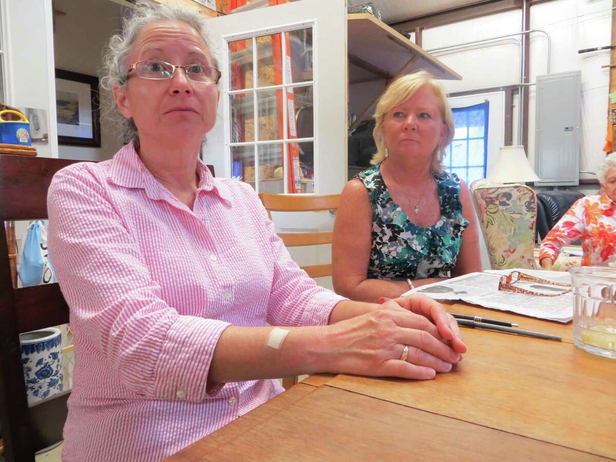 Karen Robertson (l) and Sandee Gasmier are among Grape Town residents concerned about their quiet lifestyle being disrupted by Bikini's Texas.