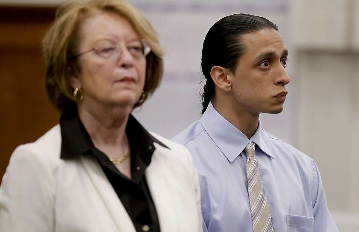 A jury delivered a guilty verdict, at the Contra Costa County Courthouse in Martinez, Calif 18, 2013, against defendant Jose Carlos Montano, (right) as he listened with his attorney Jane Elliot close by, being charged in the gang-rape of a 16 year old girl at Richmond High School in October of 2009.