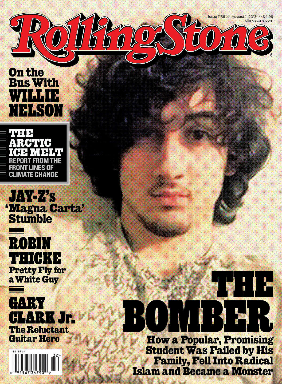 The Aug. 1 “Rolling Stone” cover boy is bombing suspect Dzhokhar Tsarnaev.