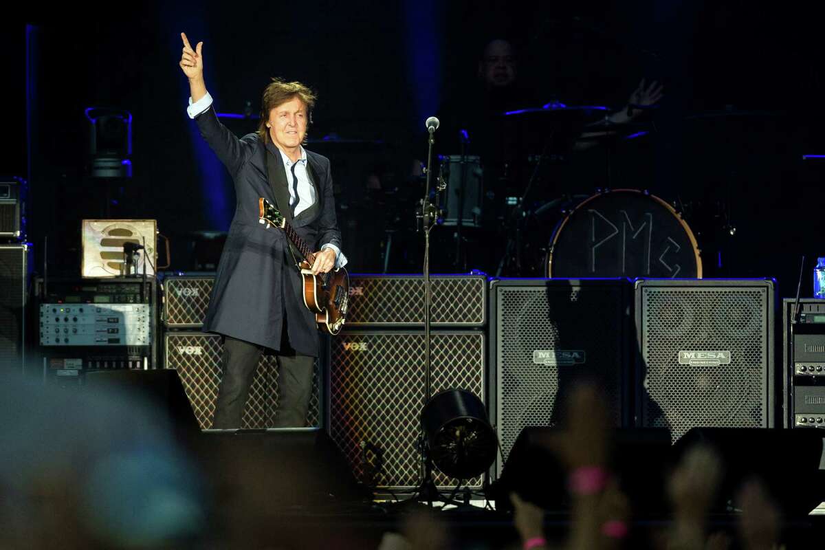 Sir Paul McCartney performs for nearly 45,000 screaming fans during the Seattle leg of his "Out There" Tour Friday, July 19, 2013, at Safeco Field in Seattle. The show marked the first public concert at Safeco Field since the stadium opened in 1999.