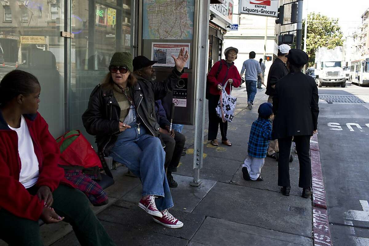The bus stop with the highest crime rate in the city at the corner of Leavenworth and Eddy Streets in San Francisco, Calif., Wednesday, July 24, 2013.