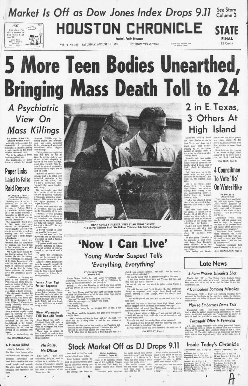 Dean Corll in notorious Houston mass murder could be released on parole