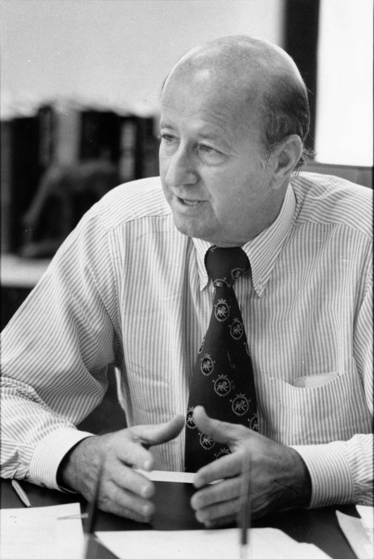 Oil man and real estate developer George P. Mitchell in his office in November 1979.