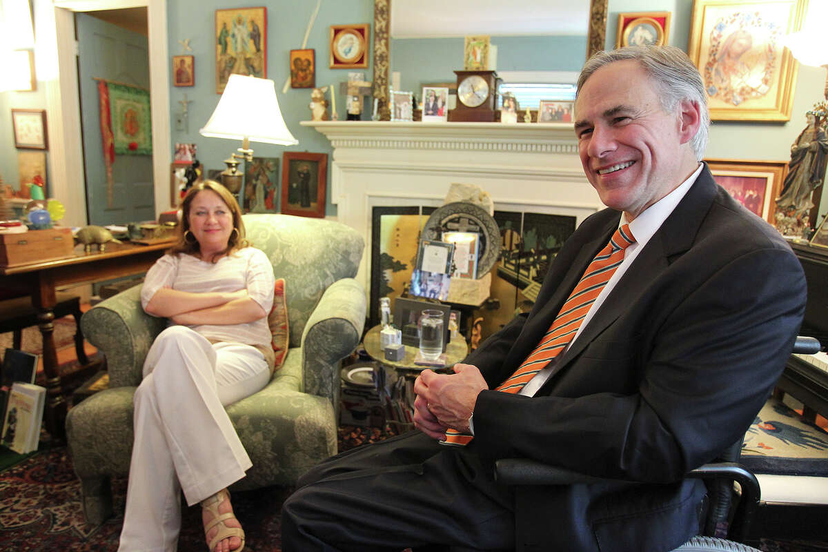 Texas Attorney General Greg Abbott visits his wife Cecilia's parents' home in San Antonio on June 28, 2013.