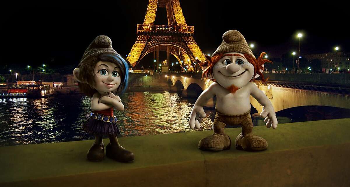 Vexy (Christina Ricci) and Hackus (JB Smoove) in Columbia Pictures and Sony Pictures Animation's SMURFS 2.