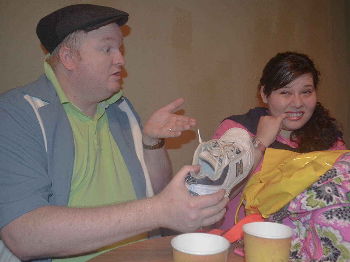 Christopher Reed (from left) and Allie Perez appear in "Shel's Shorts" at the Cameo Lounge.