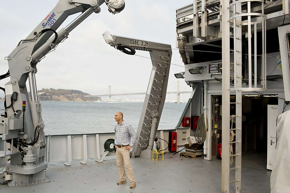 Dr. Victor Zykov, director of research on the Schmidt Ocean Institute's R/V Falkor, which was founded by Wendy and Eric Schmidt, while docked at the Exploratorium in San Francisco, Calif., Monday, July 30, 2013.