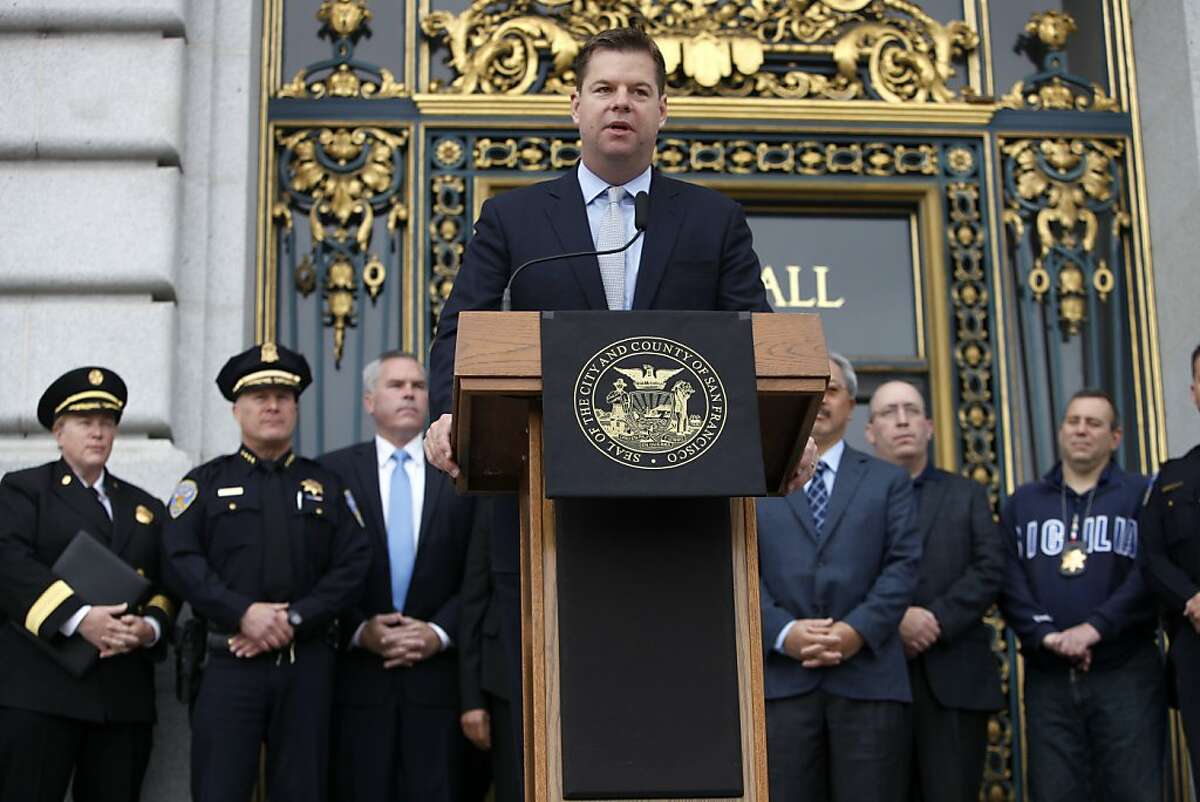 Mark Farrell, County Supervisor, announces the perimeters for a taxpayer-funded loan assistance program aimed at keeping first responders in San Francisco at City Hall in San Francisco, Calif. on July 30, 2013.