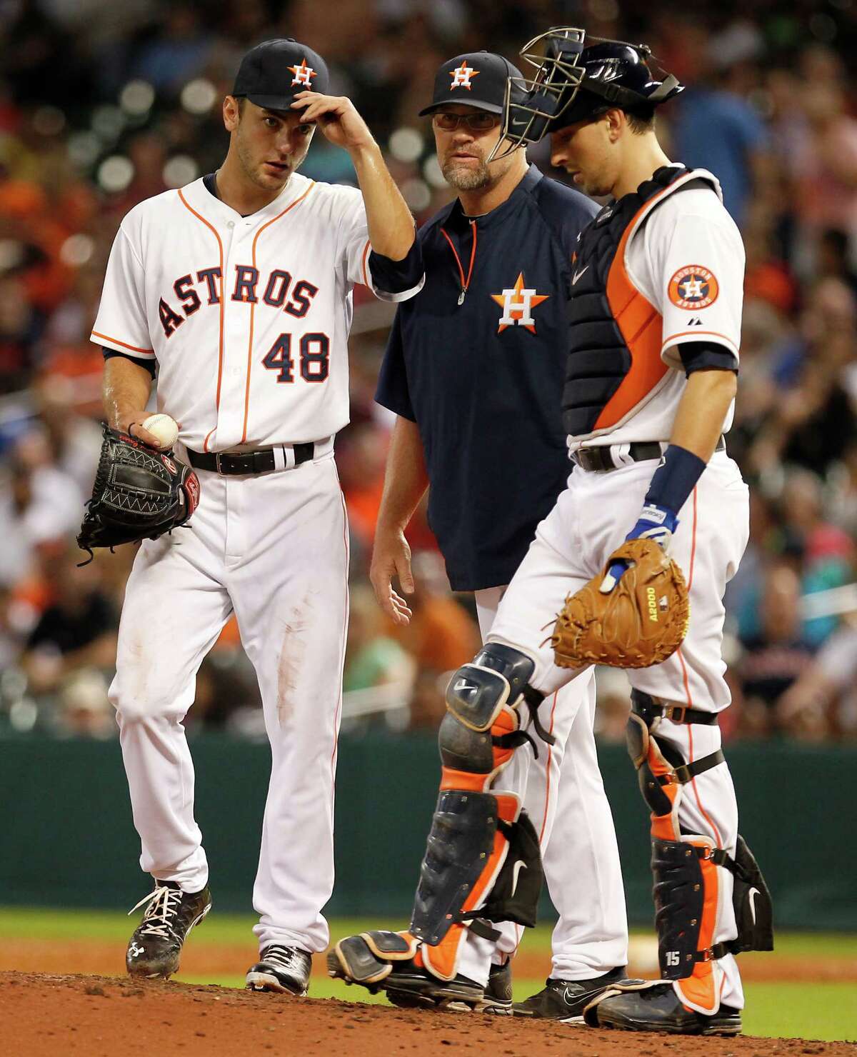 JUL 22, 2015: Houston Astros left fielder L.J. Hoes (0) in the