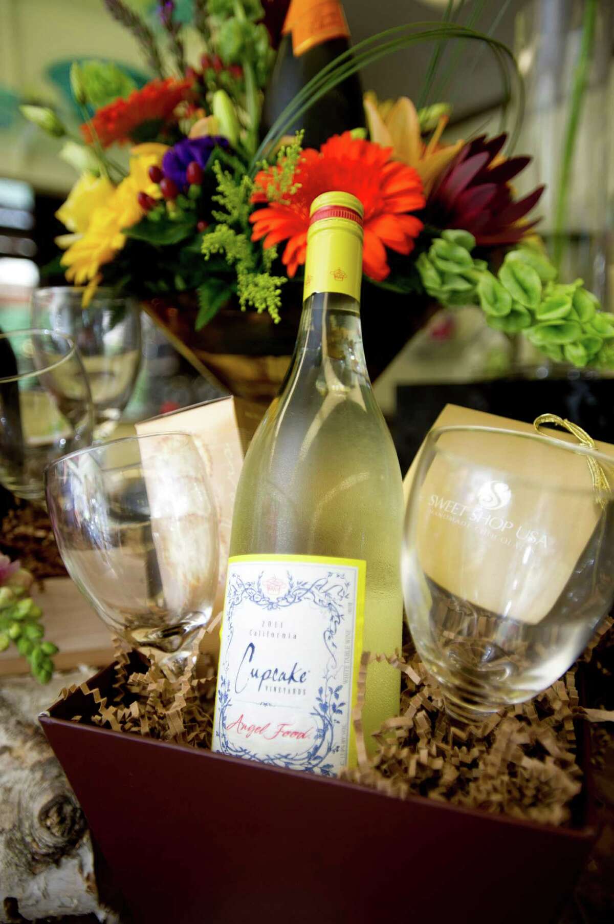 Florist pairs wine and bouquets