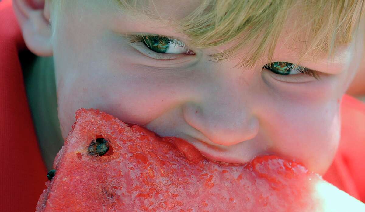 Watermelon doesn't just taste good, it also is 90 percent water and has 25 percent of your daily vitamin C.
