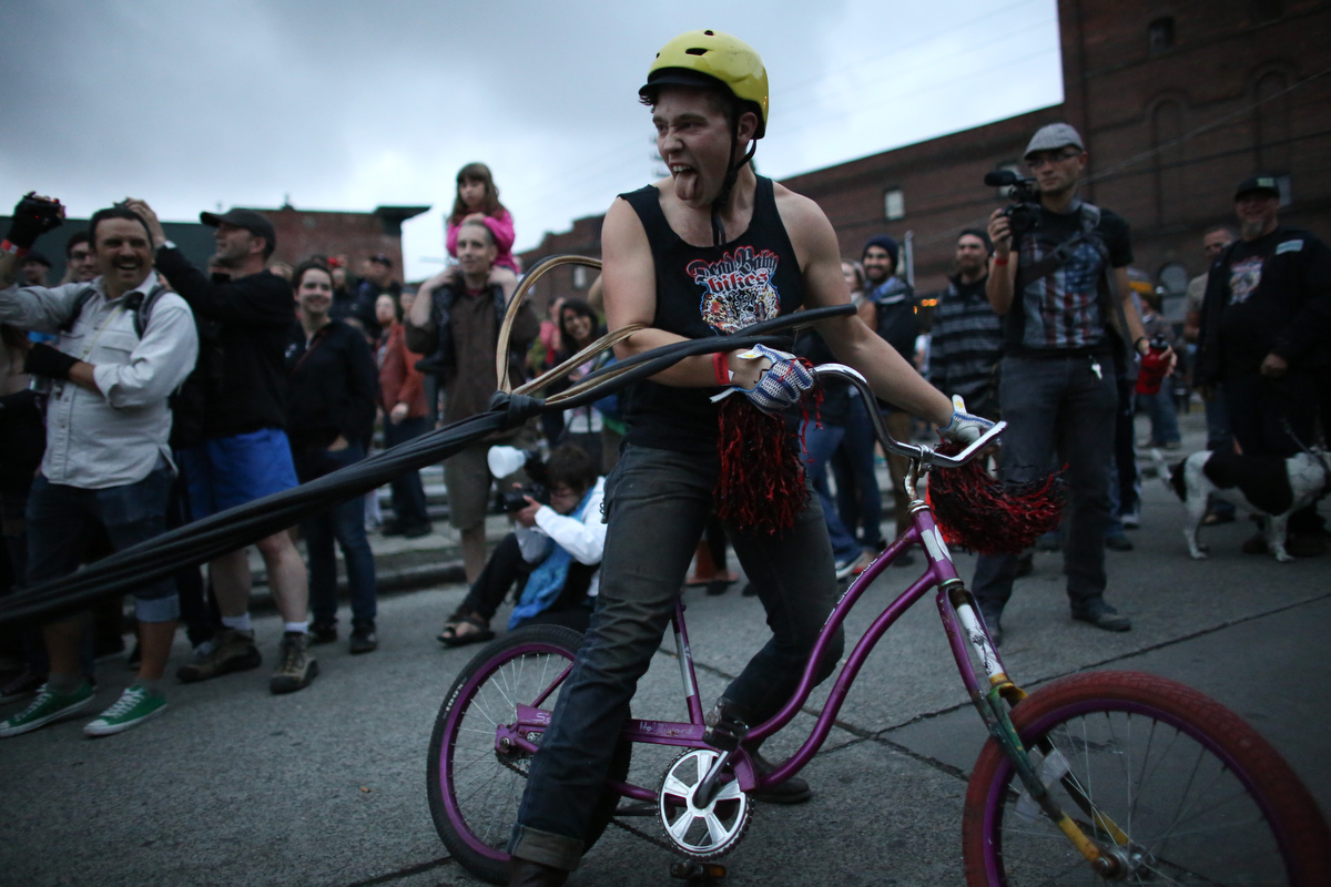 'Dead Baby Downhill' bike party in