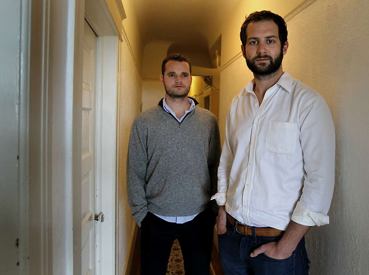 Ian Johnstone (right) and Eric King in their San Francisco flat Sunday August 4, 2013. Ian Johnstone, who lost his father to gun violence, and Eric King are organizing one of the nation's first gun buybacks funded through crowd sourcing in San Francisco, Calif.