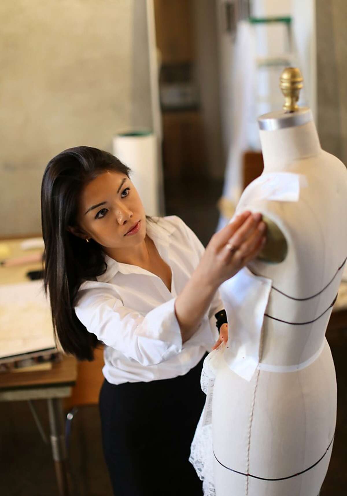 Trish Lee is a new San Francisco bridal gown designer.