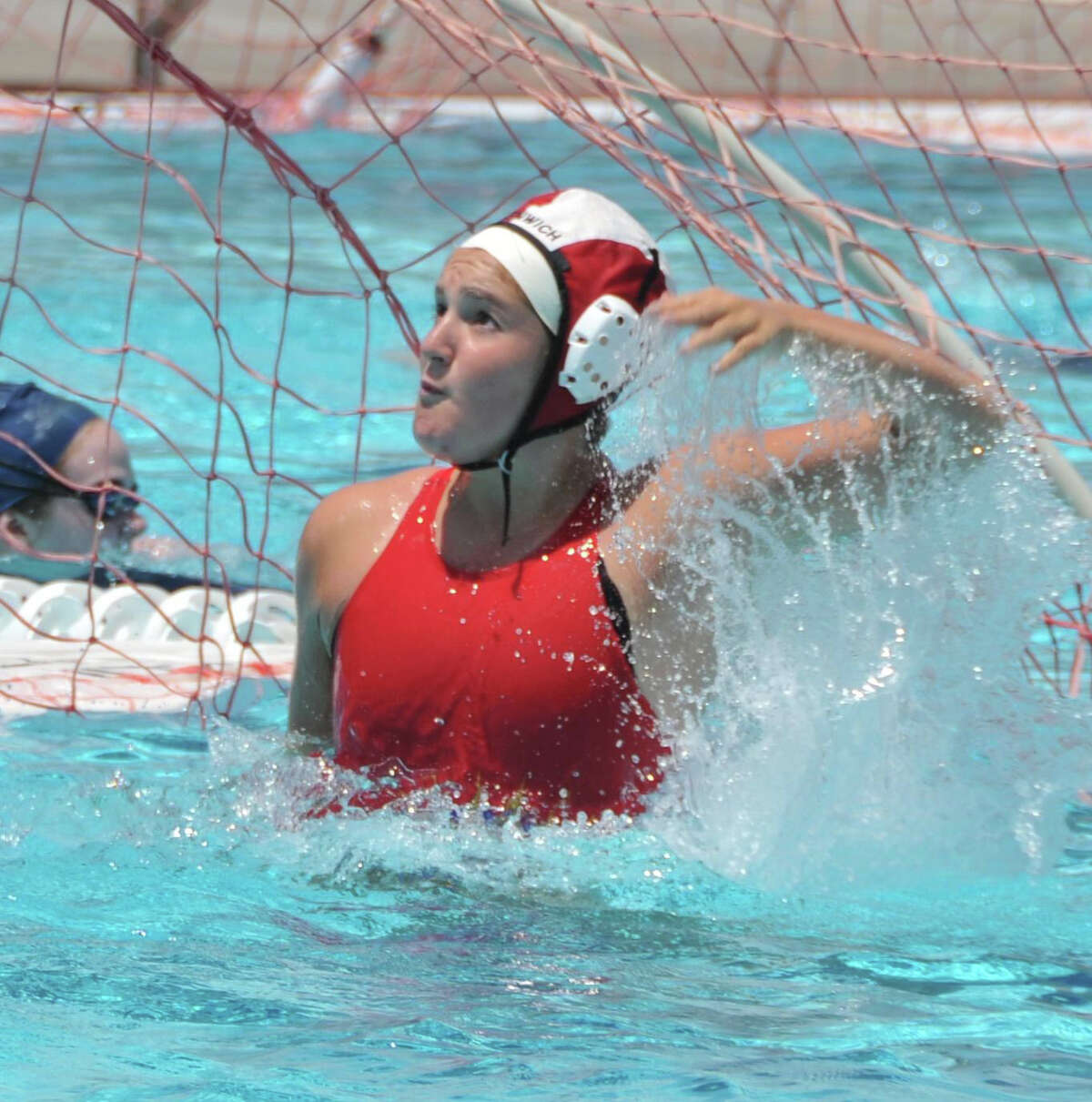 Nicole Cutler in goal for Greenwich Water Polo. August 2013