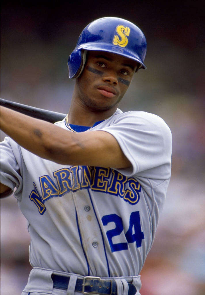 BaseballHistoryNut on X: My favourite Ken Griffey Jr photo. After the  Mariners clinch the division, Junior decided to wrap himself in bandages  and wear a Angels jersey.  / X