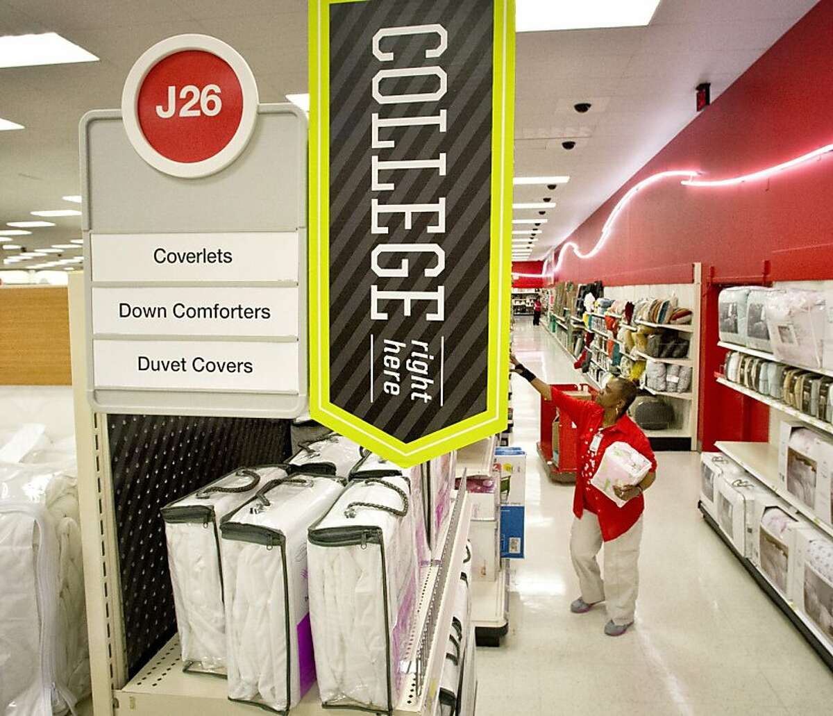 College-oriented merchandise line the aisles at the Target store on Nicollet Mall in Minneapolis, Minnesota. (Glen Stubbe/Minneapolis Star Tribune/MCT)