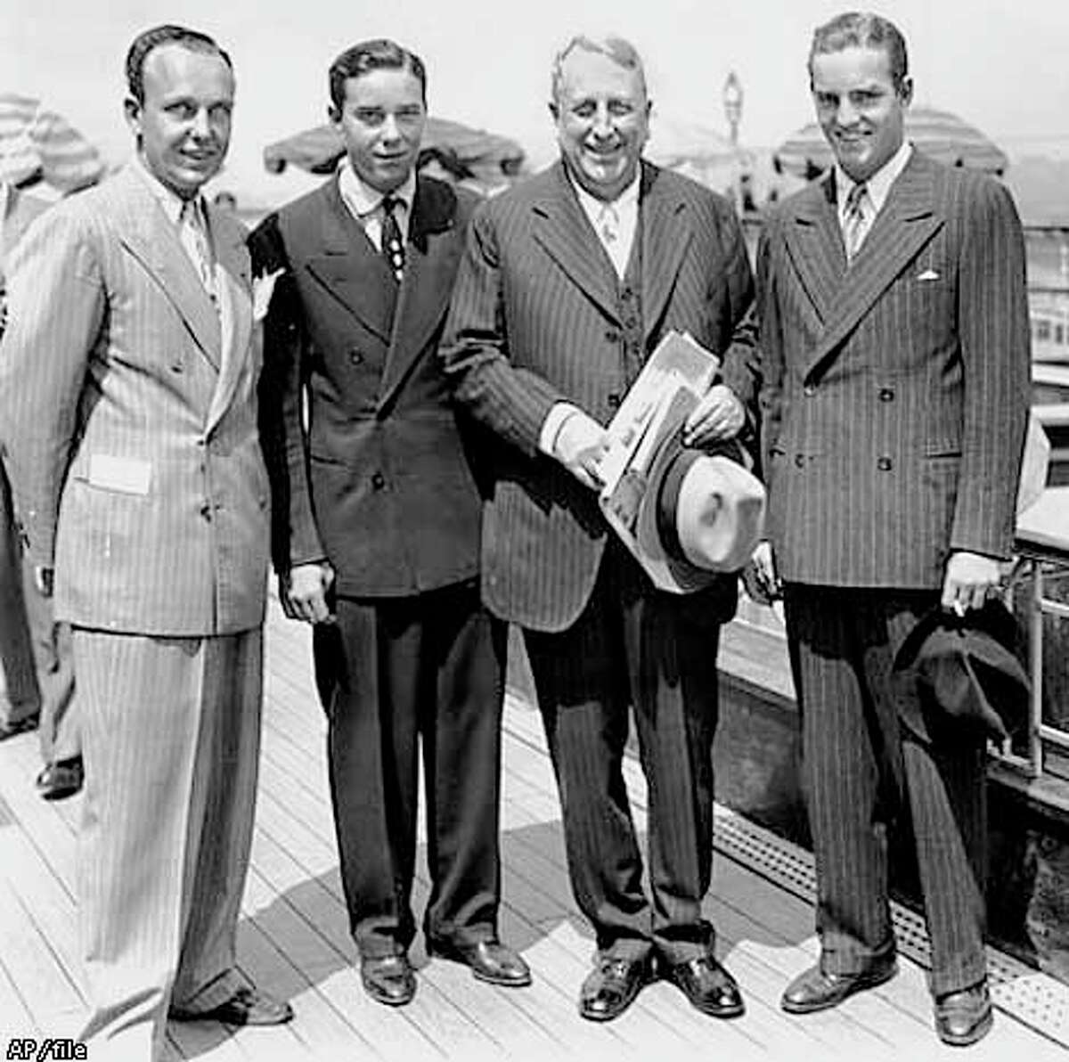 William Randolph Hearst Jr., Cal. Hearst Jr., left, is seen with David Hearst, William Randolph Hearst Sr., and Randolph Apperson Hearst in 1936.