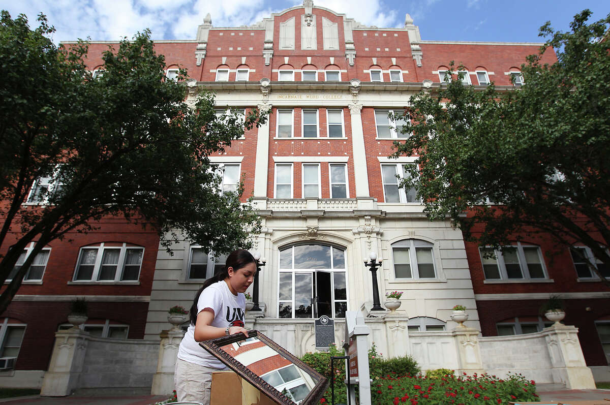 Celina Flores of Orange Grove moves into her dorm at the University of Incarnate Word. Despite having about 114,000 higher education students, the Alamo City is not known as a college town.