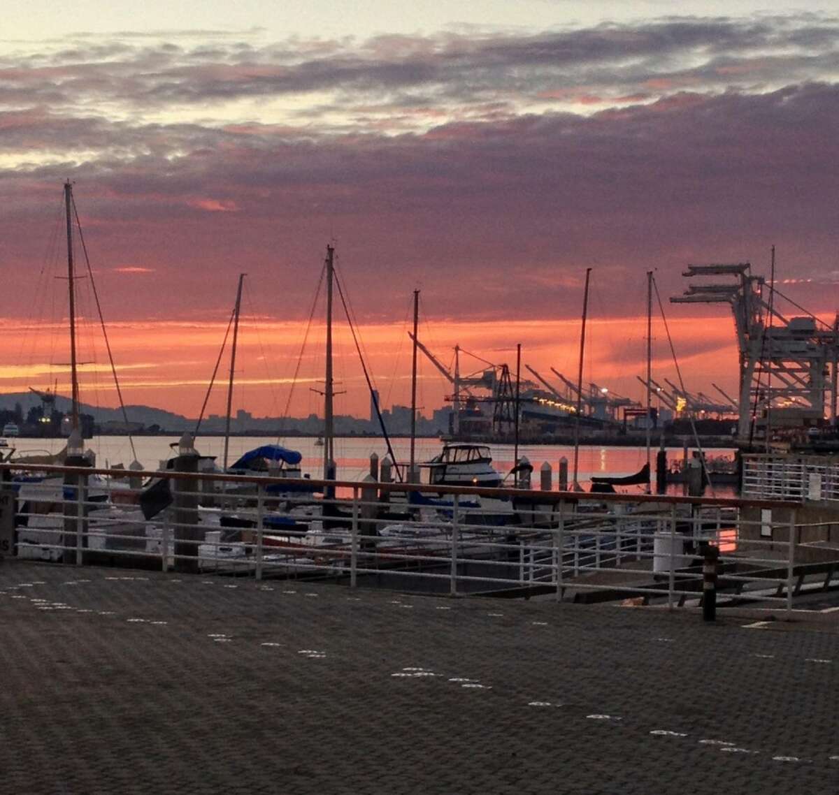 A view of the Jack London Square waterfront from Scott's Seafood Restaurant in Oakland. The restaurant's owner, Ray Gallagher, has been fined $395,000 by the San Francisco Bay Conservation and Development Commission for having erected the pavilion in which the luncheon was held.