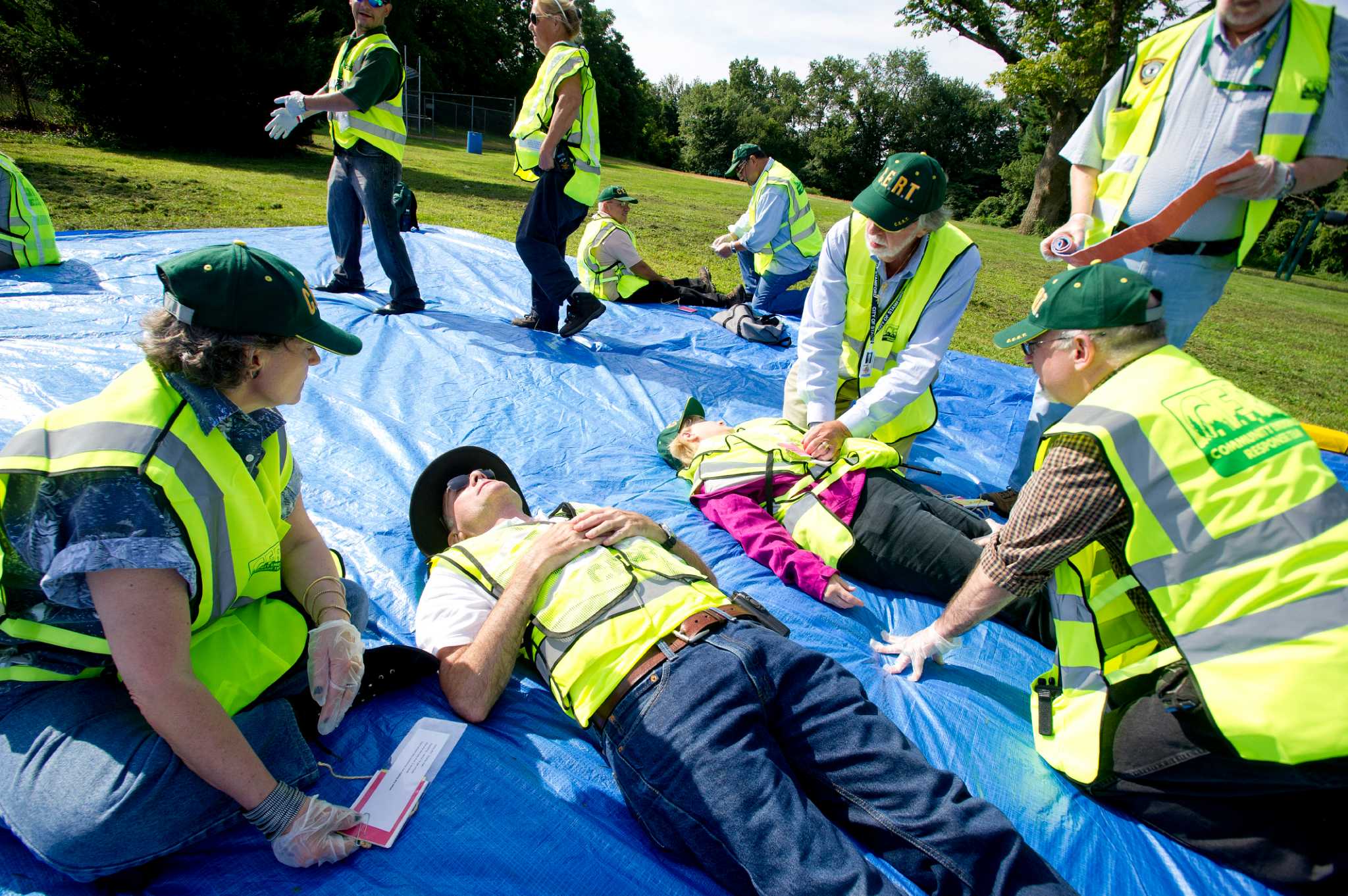 Volunteers act out emergency response in drill at Stamford school