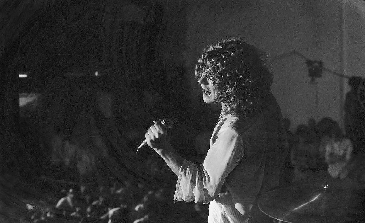 Led Zeppelin lead singer Robert Plant performing in Boston, late 60s.