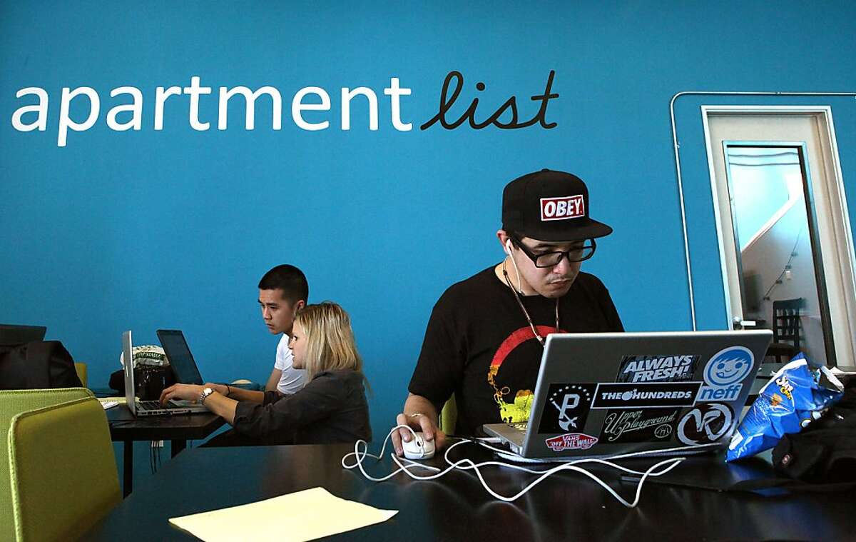 Researcher Patrick Lim (right) does work for Apartment List in San Francisco, Calif., on Wednesday, August 14, 2013. Apartment List delivers a comprehensive set of apartment listings in one interface.