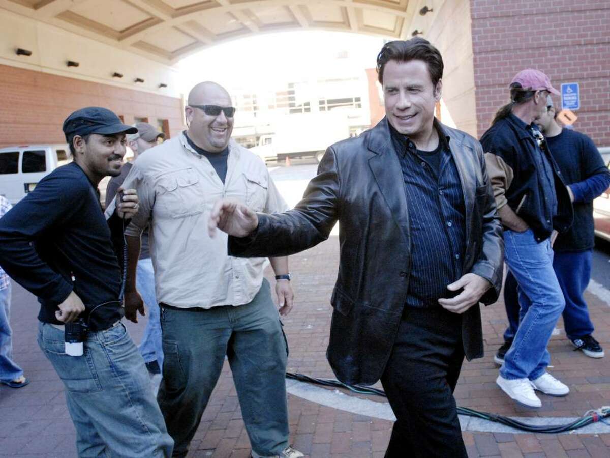 Actor, John Travolta, arrives at the Palace theatre in Stamford, CT. Travolta was filming a scene for the movie "Old Dogs" inside the theatre, Sept. 19th, 2007.