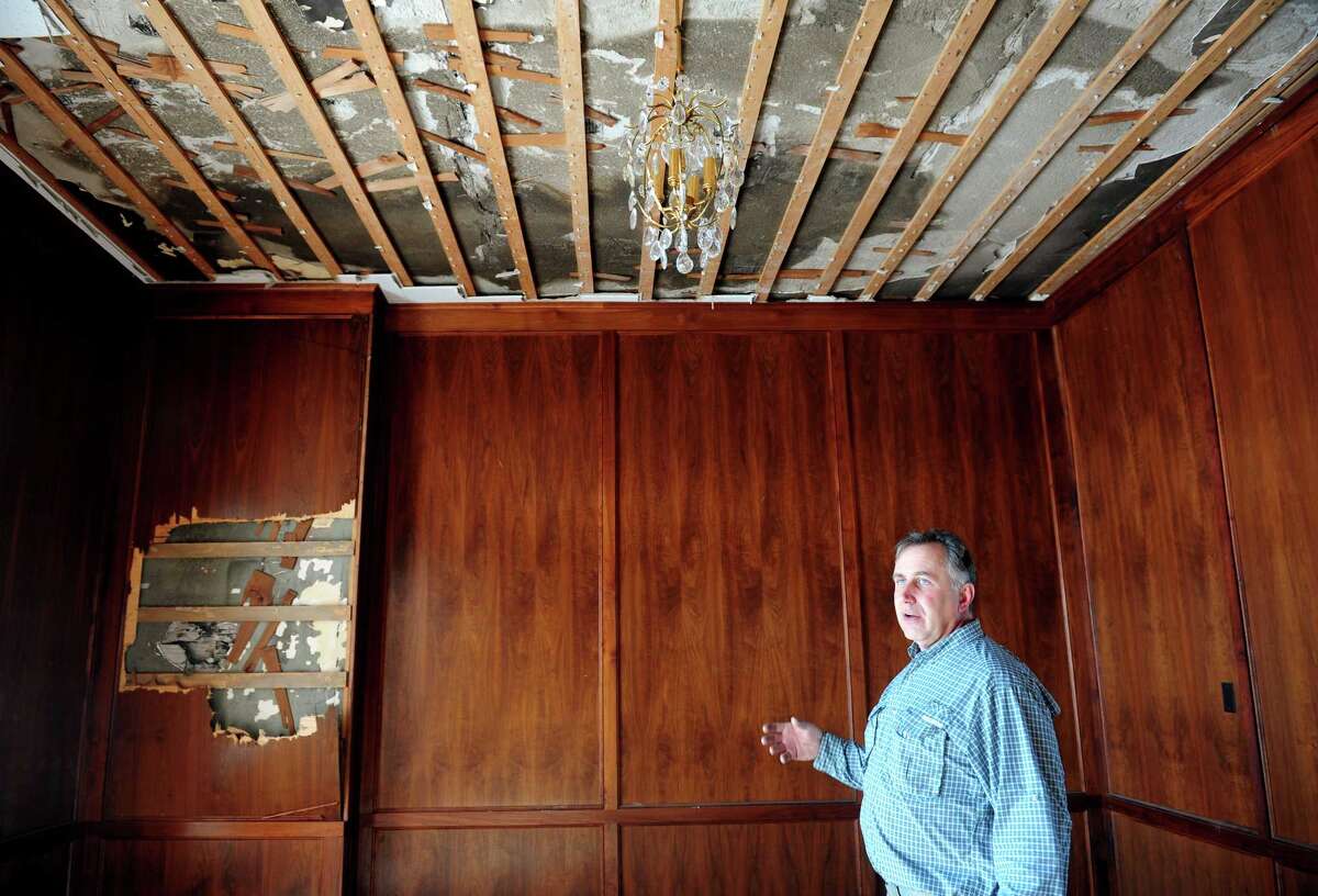John Kimball, CEO of The Kimball Group, talks about his plans to renovate the Stone Castle on the Sisters of the Holy Family of Nazareth property at 1428 Monroe Turnpike in Monroe, Conn. last February.