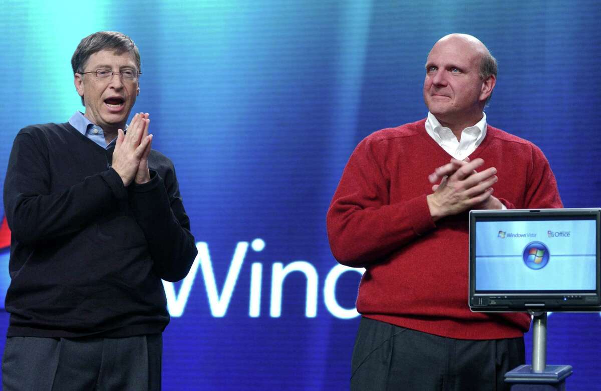 Microsoft founder Bill Gates with Ballmer. Where Gates is a visionary, Ballmer is more of an executive.