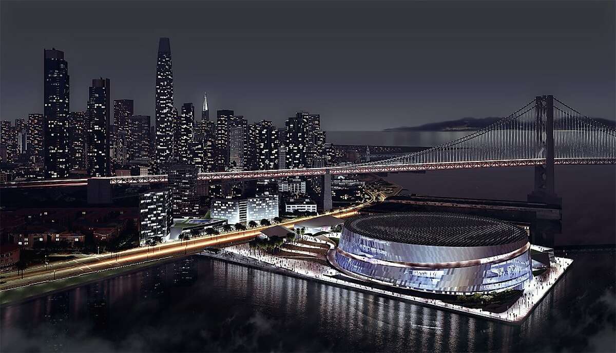 Earlier renderings of the new Warriors arena. The venue will be located on Piers 30-32 on the waterfront in San Francisco.