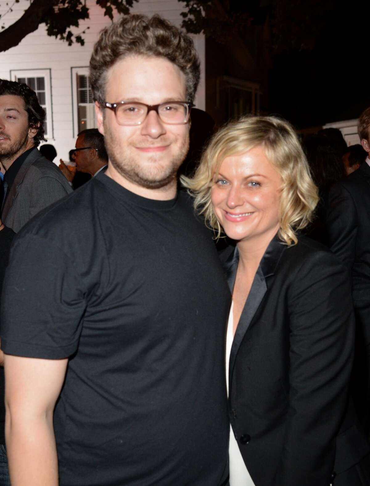 Roast Master Seth Rogen and actress Amy Poehler attend The Comedy Central Roast of James Franco after party at Culver Studios on August 25, 2013 in Culver City, California.
