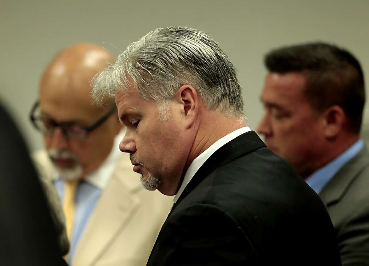 Defendants Christopher Butler, center stands before the judge with , Stephen Tanabe and his attorney Dan Russo to enter a plea in the co-conspiracy case at the Contra Costa Superior Courthouse, Thursday June 23, 2011, in Walnut Creek, Calif. All four defendants plead not guilty and will return to court in October.