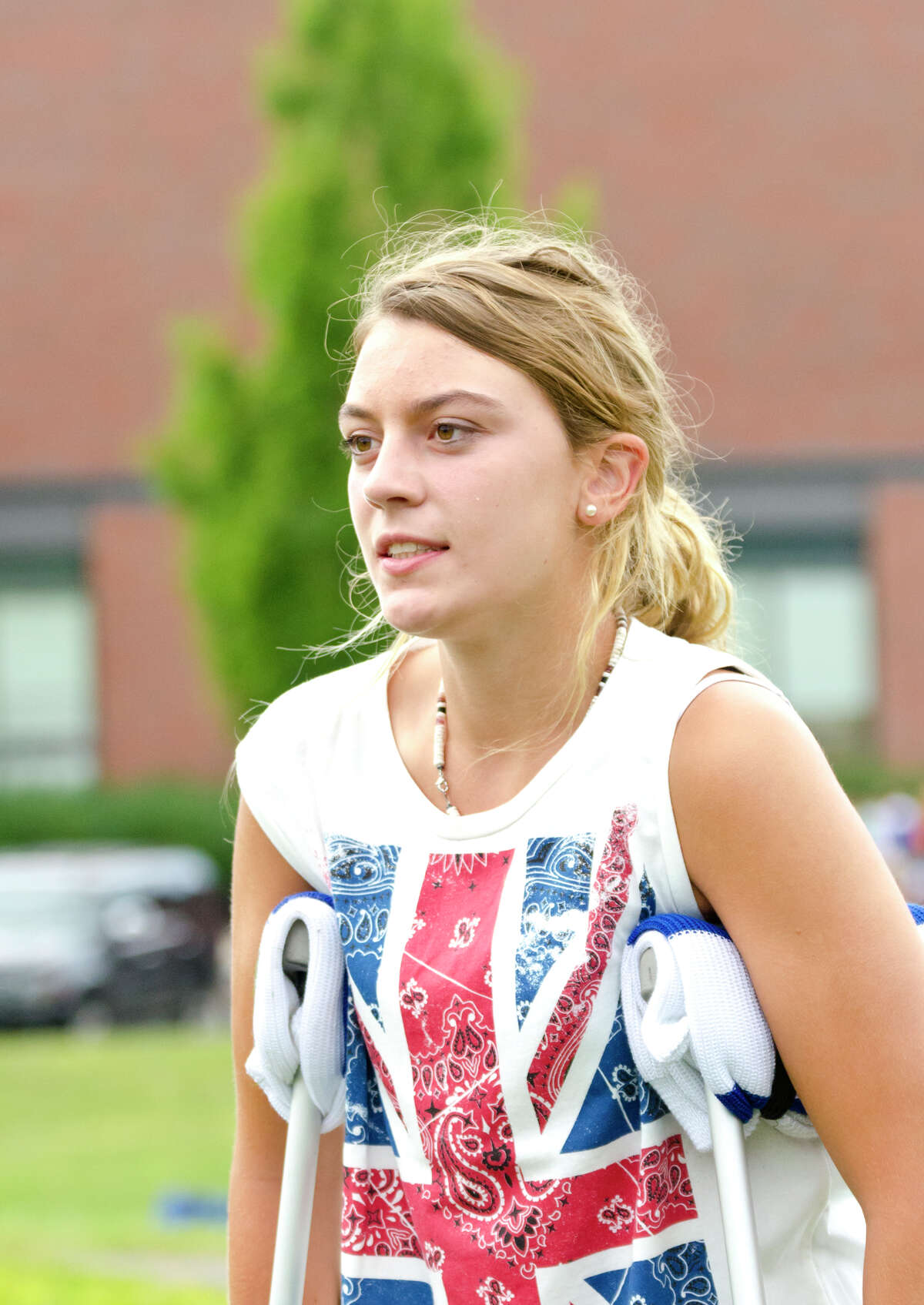 Julia Black, co-captain of the Darien High School girls soccer team, during practice at Darien High School on Wednesday, Aug. 28, 2013.