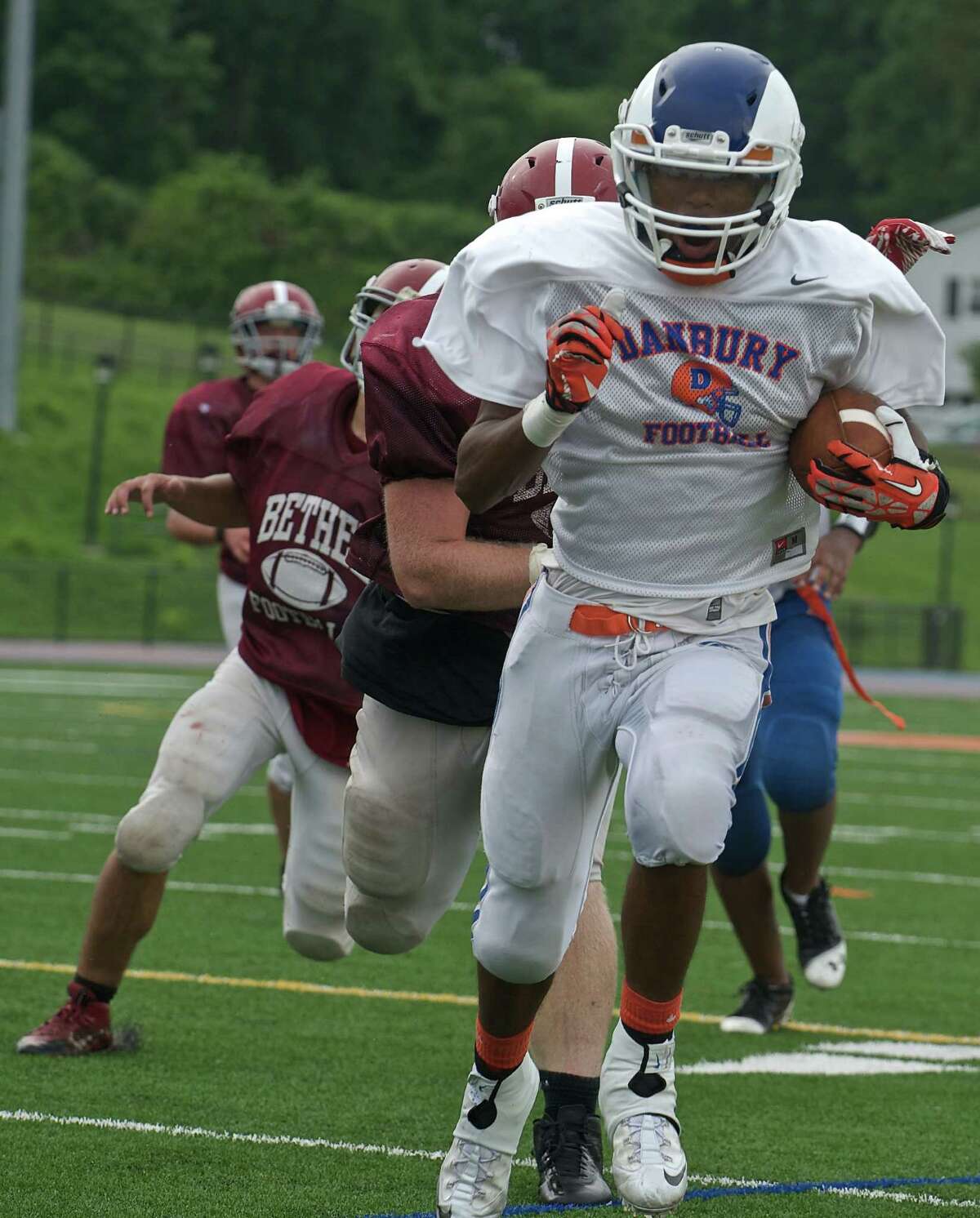 Danbury football team looks to get 'Bigger. Faster. Stronger.'