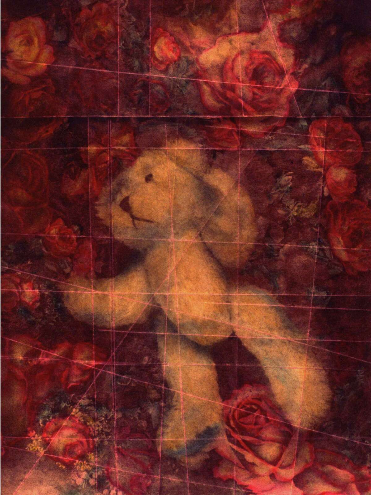 A photo collage from the “Innocent Age” series by Kathy Vargas. The roses are symbolic of children who are cherished and nurtured by their parents.