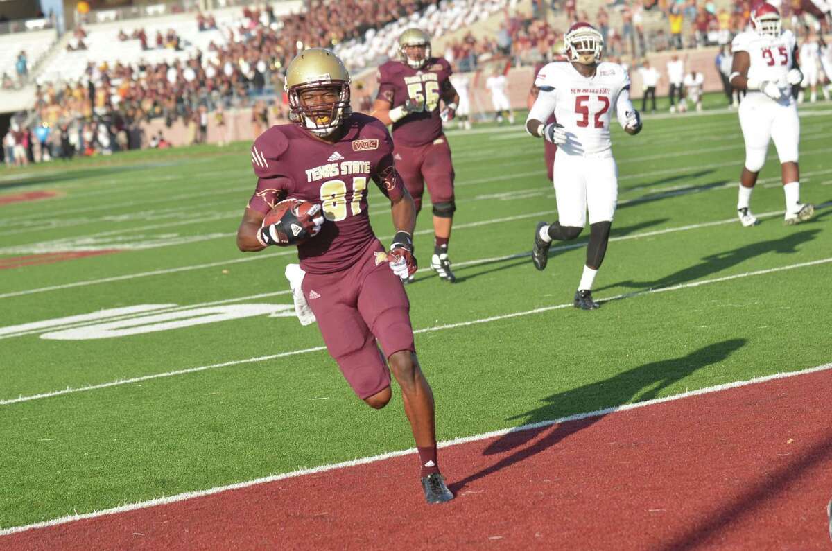 Texas State wide receiver Brandon Smith caught 21 passes for 226 yards and two touchdowns last season as a freshman.