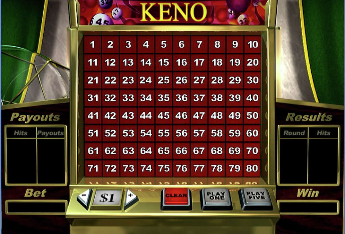 screen grab of a video keno game