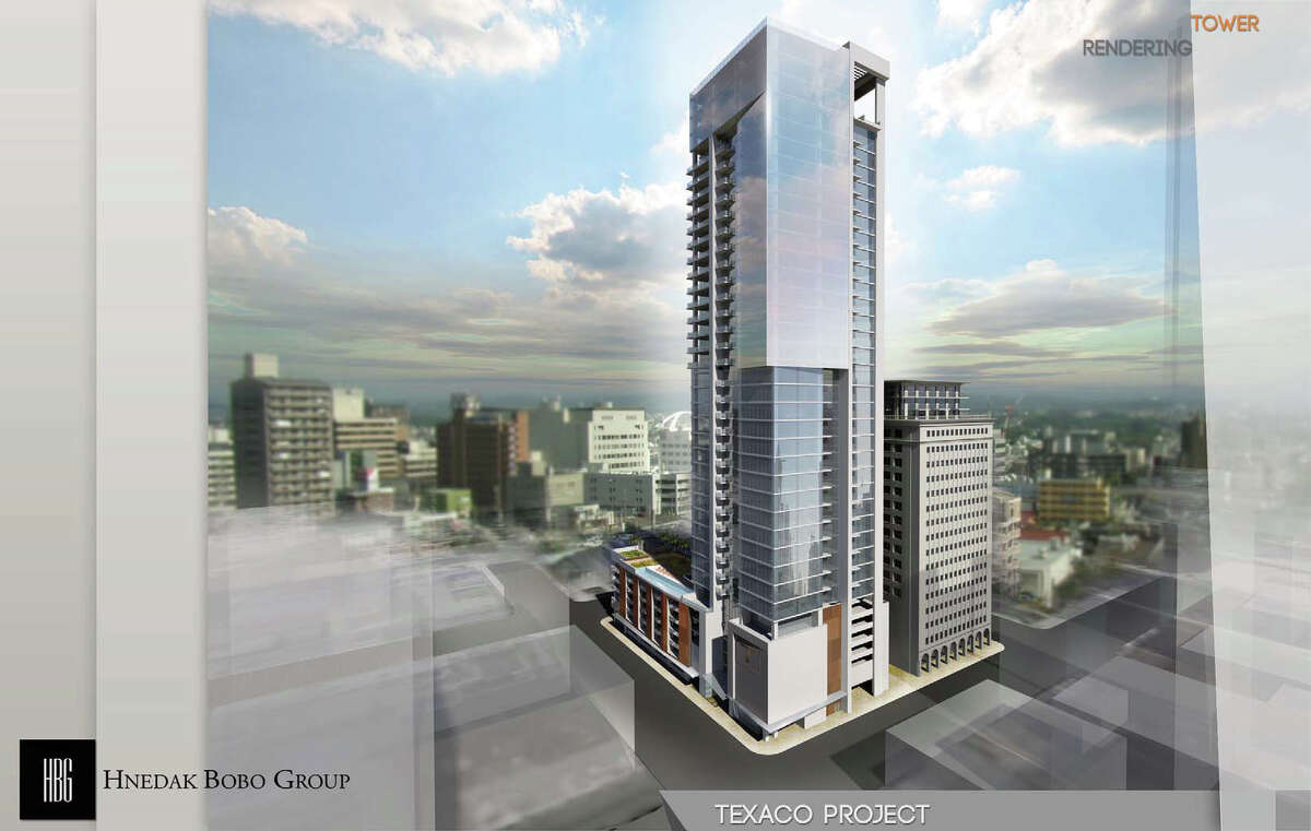 Developers are considering adding another residential tower next to the Texaco building, potentially topping out at 28 stories.