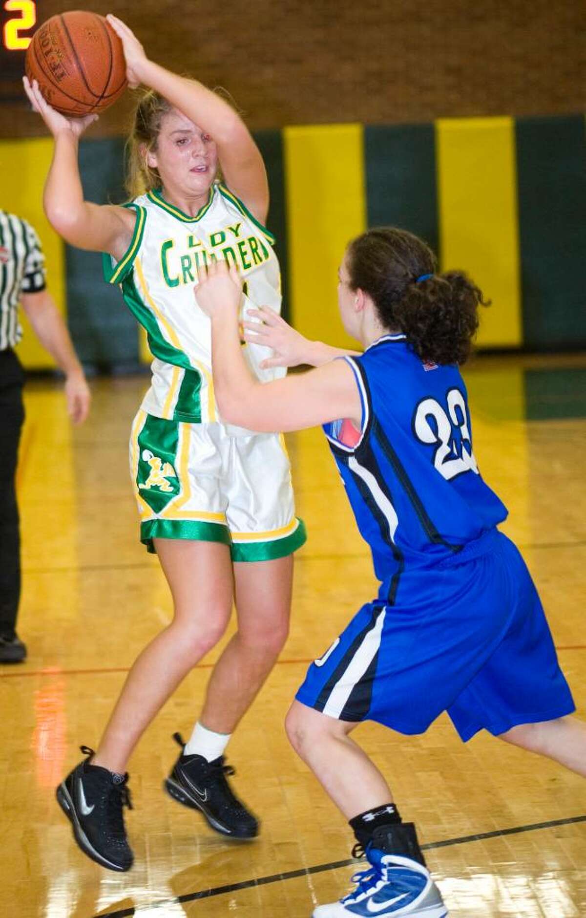 Darien High School plays Trinity High School in girls basketball in Stamford, CT on Jan. 22, 2010. 21 23