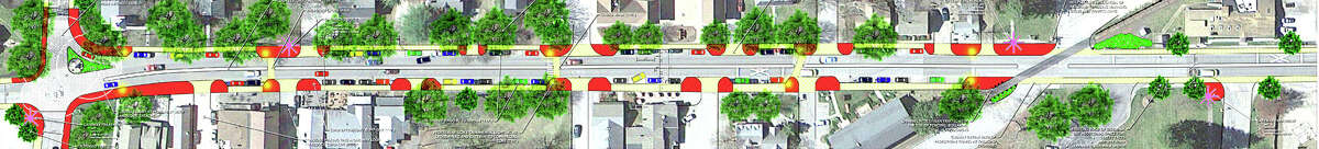 Above is an artist's rendition of a preliminary concept plan for a portion of the Kent Streetscape project. The intersection of routes 7 and 341 is to the left. September 2013 Courtesy of Milone & MacBroom
