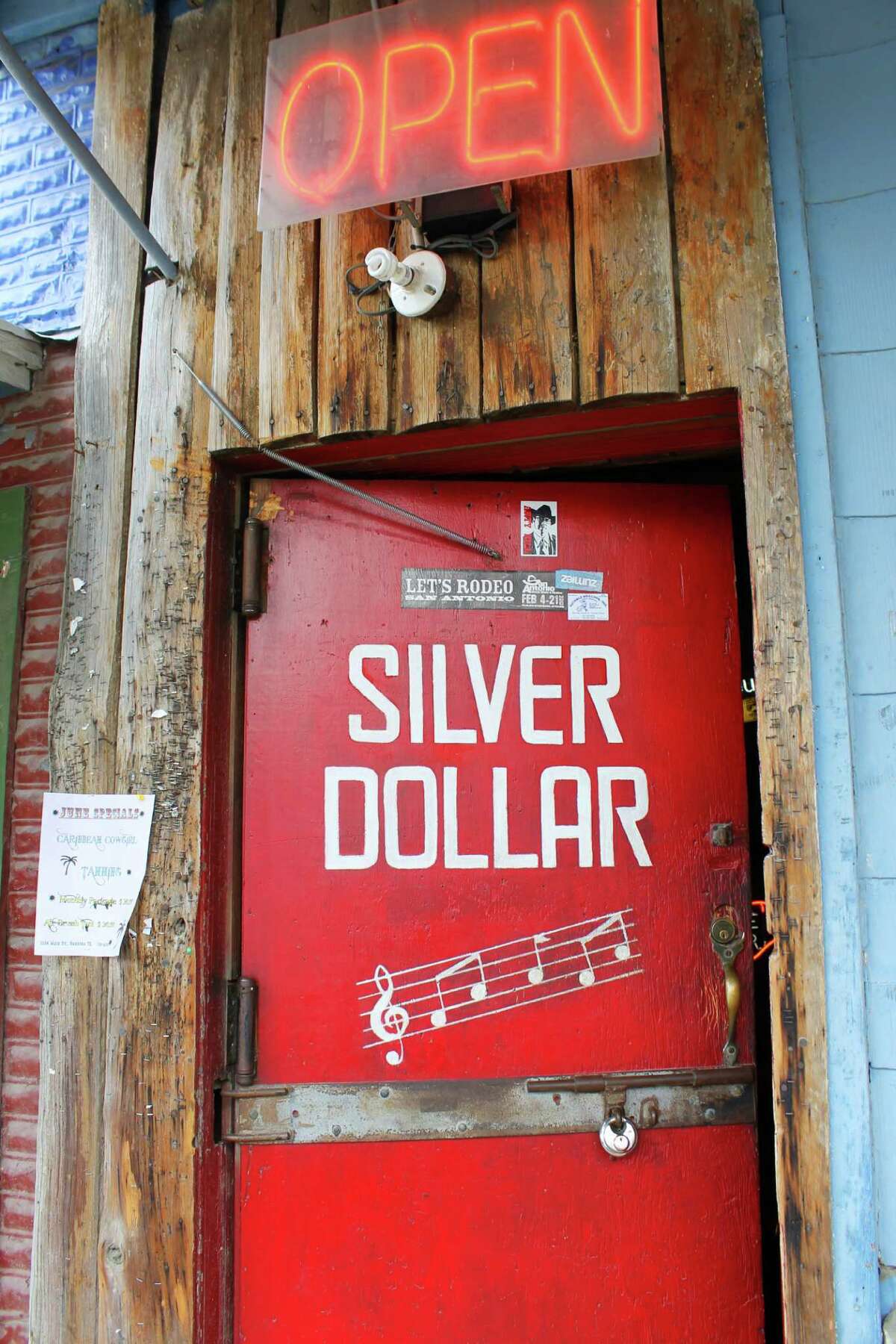 Arkey Blue's Silver Dollar Saloon on Main Street in Bandera features a Texas band and country dancing, no matter what time of day you drop in.