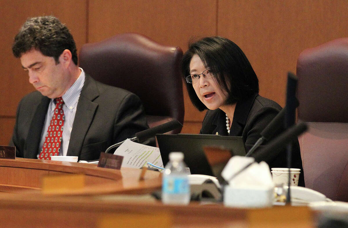 District 9 Councilperson Elisa Chan gives her remarks regarding the non-discrimination ordinance prior to the passage of the proposal into law by a vote of 8-3 at City Council Chambers on Thursday, Sept. 5, 2013.