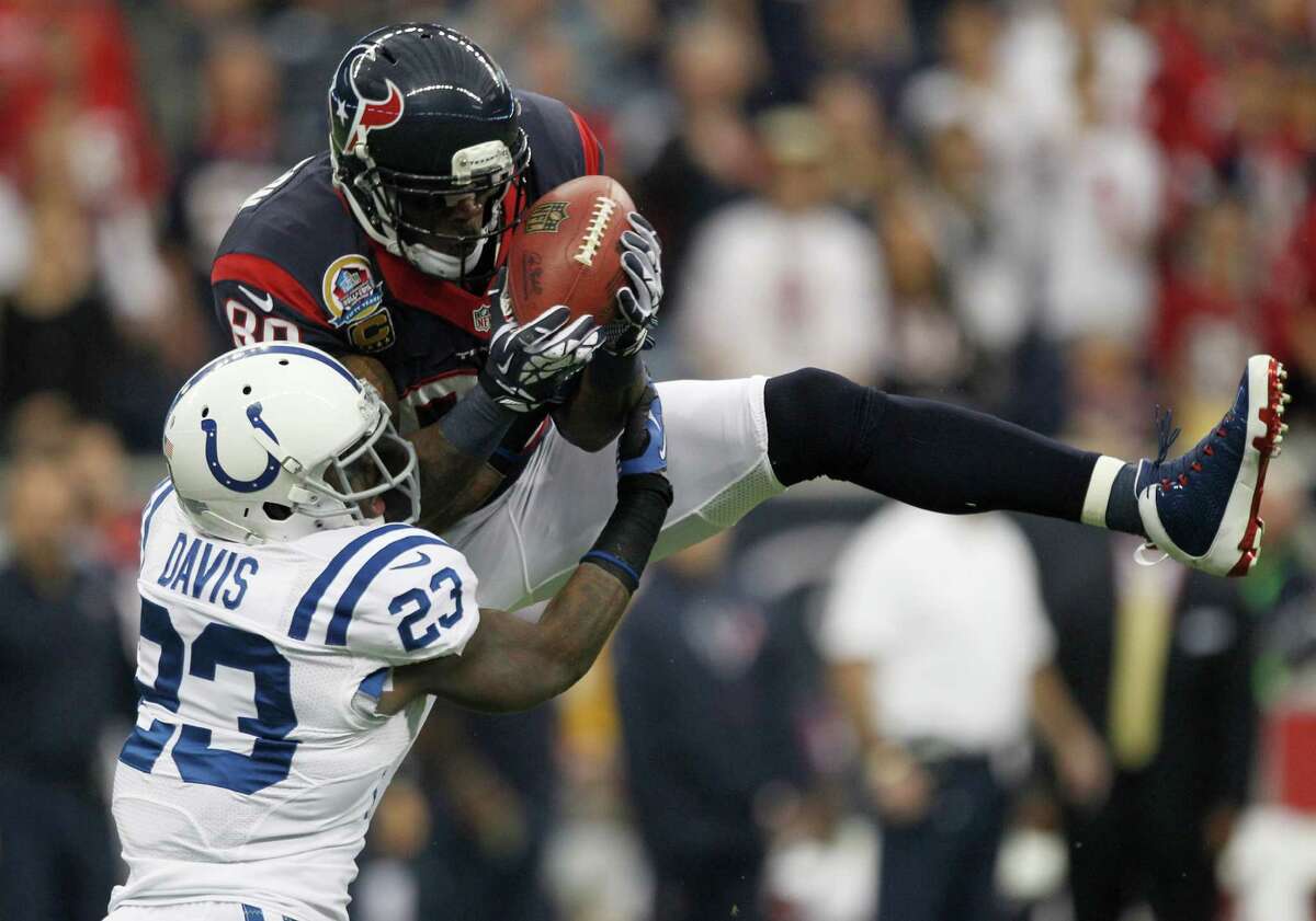 Texans wide receiver Andre Johnson (80) had a leg up on NFL secondaries in 2012, catching 112 passes for 1,598 yards and four touchdowns.