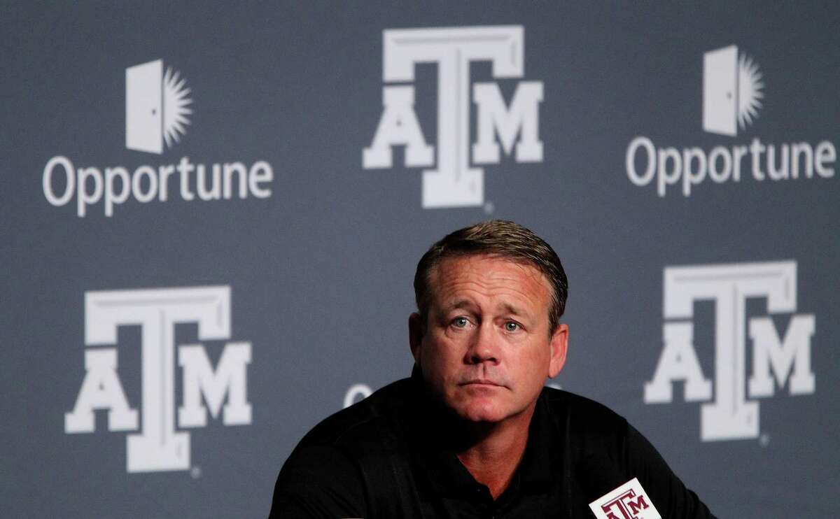 Texas A&M's defensive coordinator Mark Snyder speaks to the media during A&M's media day, Monday, Aug. 5, 2013, in College Station. ( Karen Warren / Houston Chronicle )
