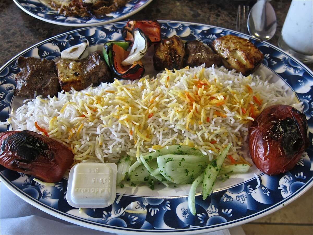 Beef and chicken kebab combo at Bijan Persian Grill. 