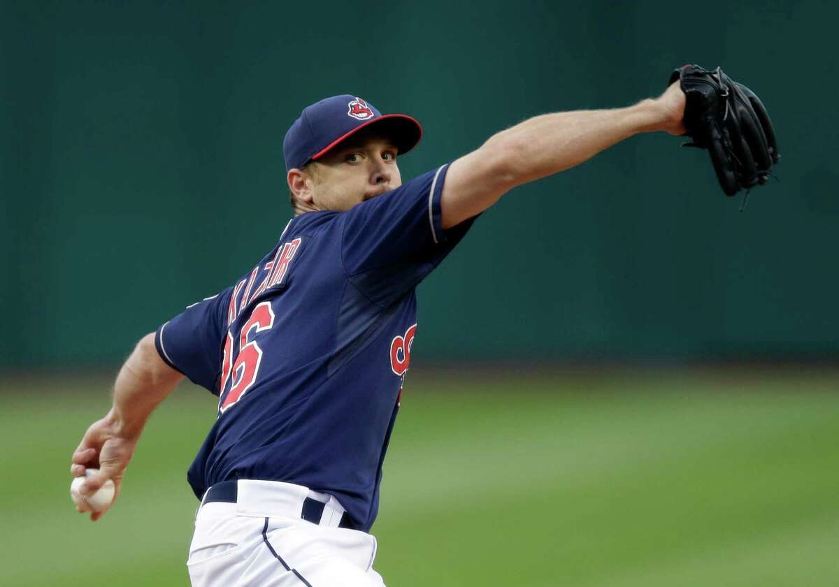 Scott Kazmir struck out 12 batters, including the side in the first, third and sixth innings, in Cleveland's 8-1 victory over the visiting New York Mets.